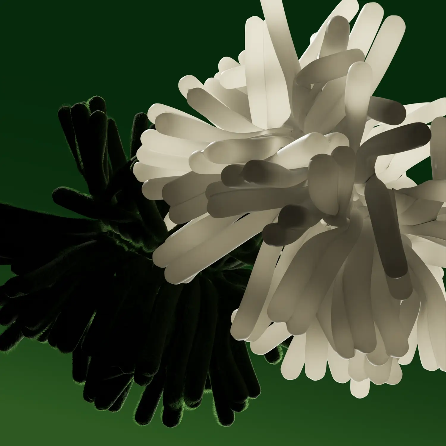 Green and white blob