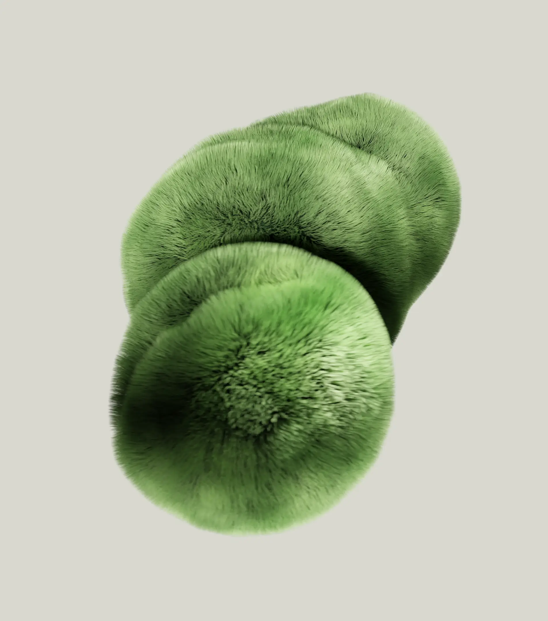 Green, abstract, fluffy shape