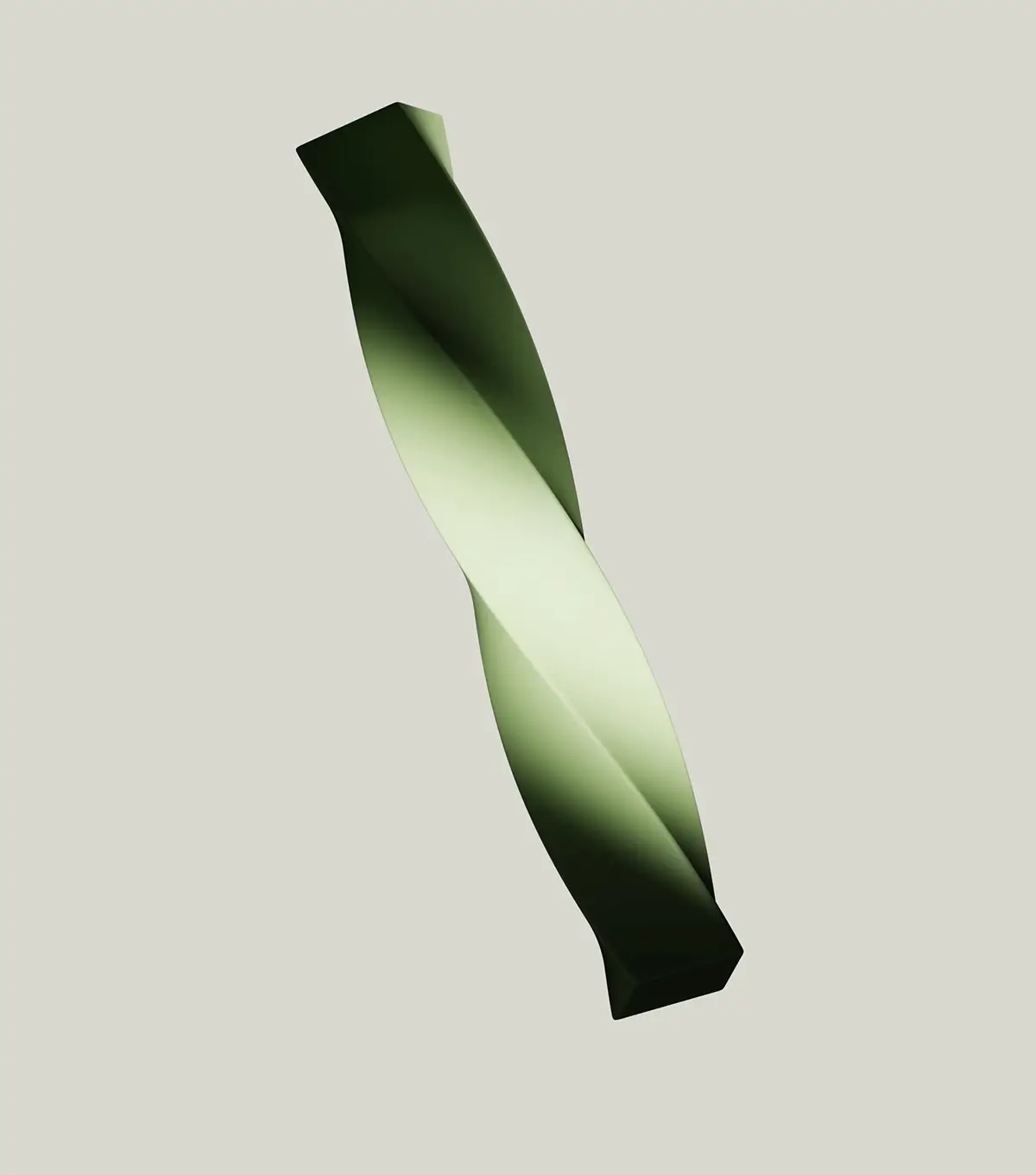 An abstract, light green object